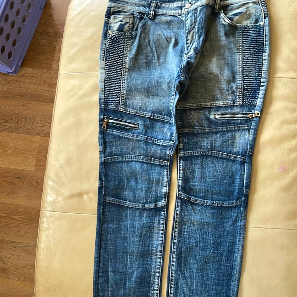 Men’s zip knee biker jeans size 38